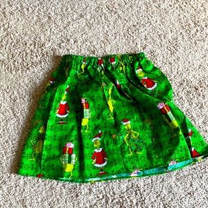 Cute grinch Christmas skirt for kids